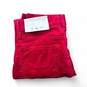 Loft Red Velvet skinny Jeans